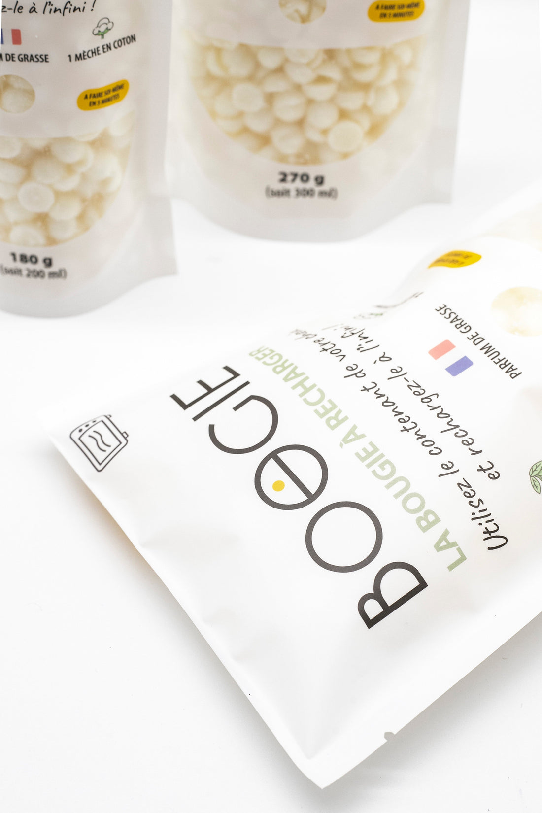 Différents formats de recharges de cire parfumée pour bougie rechargeable