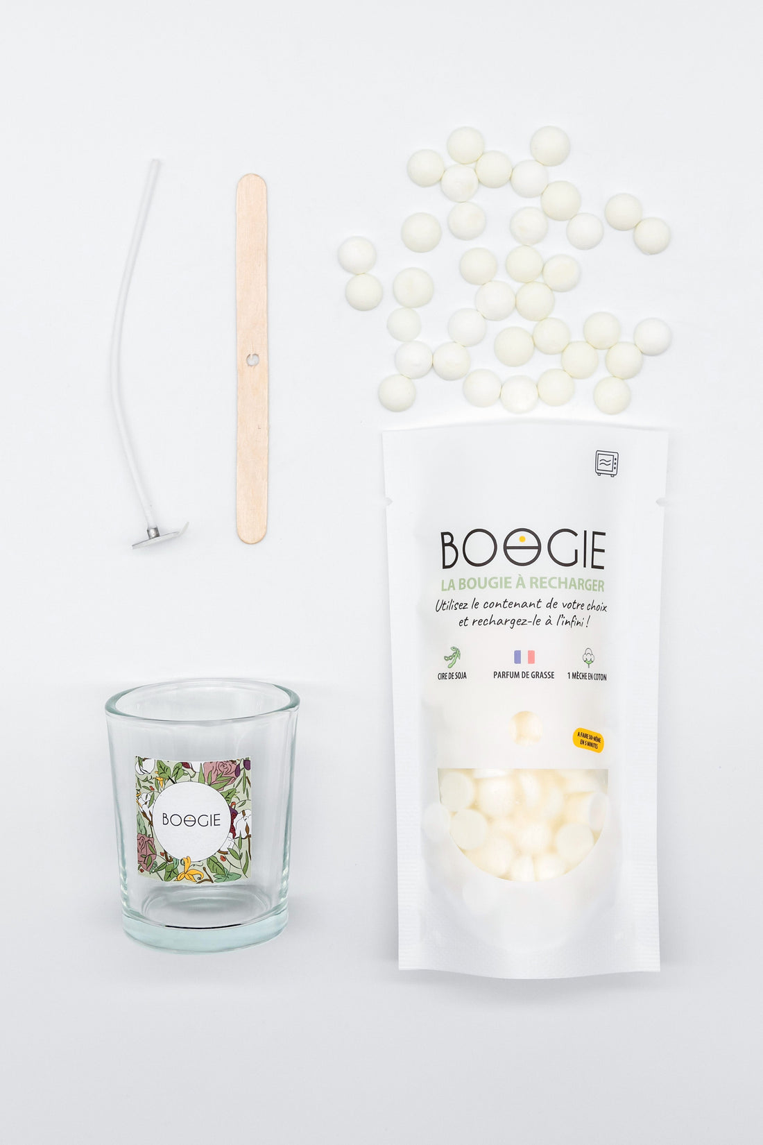 Kit bougie simple avec cire parfumée et mèche pour fabrication maison