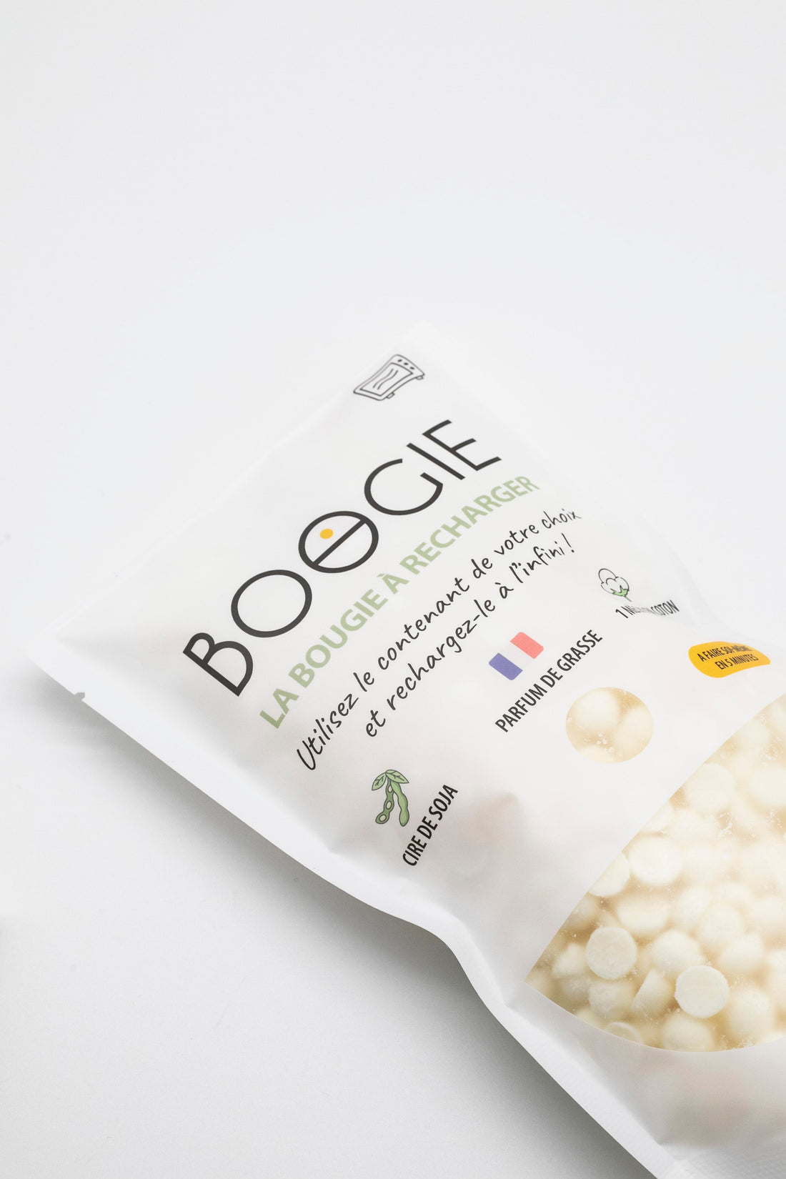 Recharge bougie en cire de soja pour créer une bougie maison naturelle et rechargeable