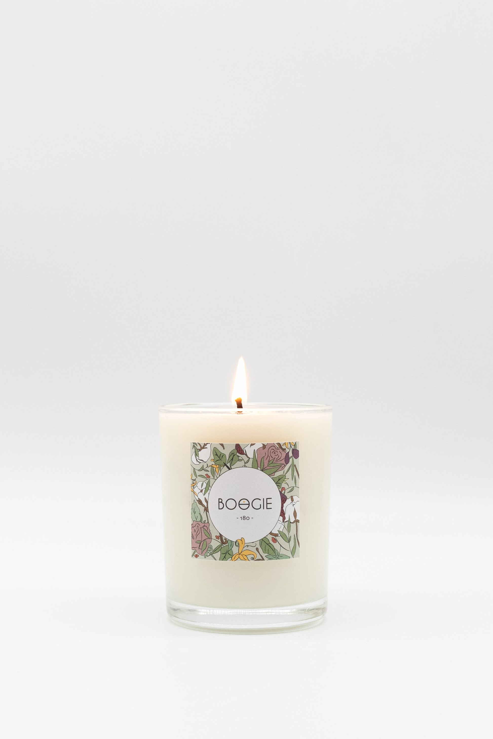 Bougie parfumée rechargeable BOOGIE en verre avec cire végétale de soja