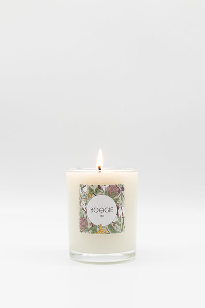 Bougie parfumée rechargeable BOOGIE en verre avec cire végétale de soja