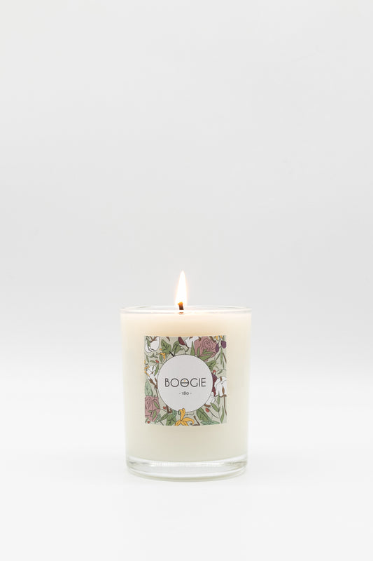 Bougie parfumée rechargeable BOOGIE en verre avec cire végétale de soja