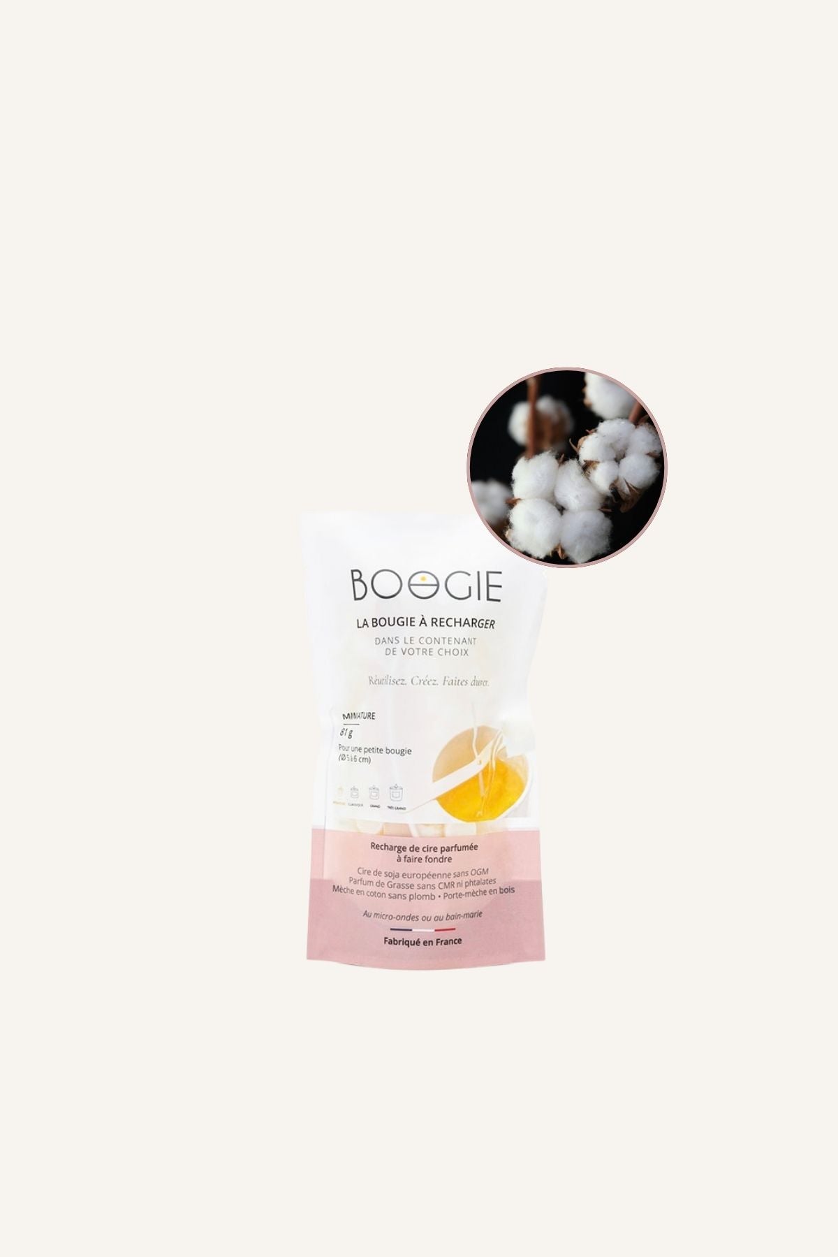 Recharge Bougie Parfumée Fleur de Coton – Doux cocon